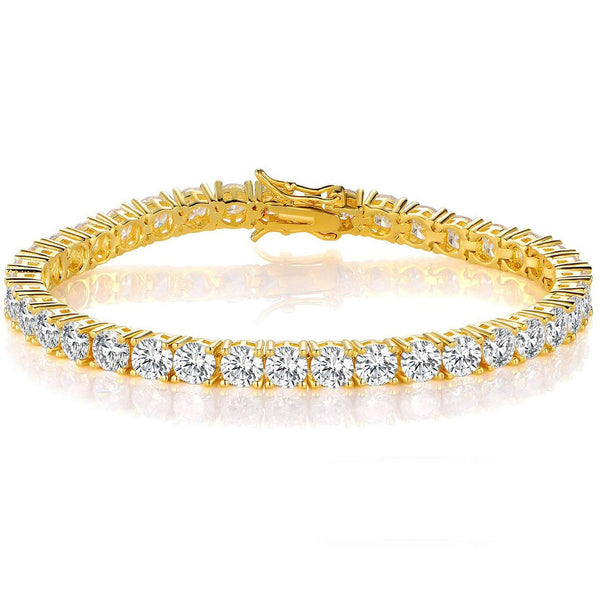 1pc 14K Gold Plated 3mm Cubic Zirconia Classic Tennis Bracelet | Gold Bracelets for Women