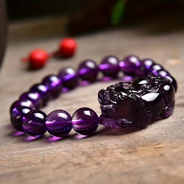 Purple Wealth Summons Feng Shui bracelet - attracts prosperity, brings good luck, protects wealth and promotes spiritual growth